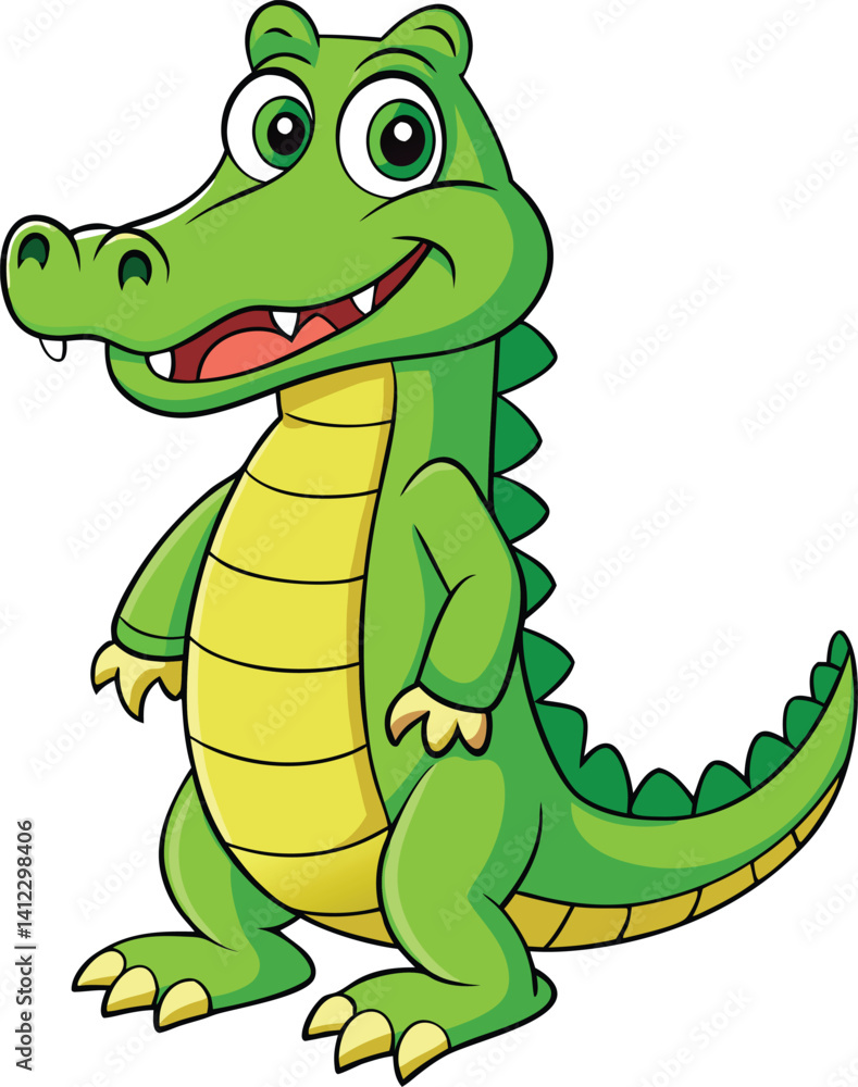 Fototapeta premium Cute Cartoon Alligator Illustration