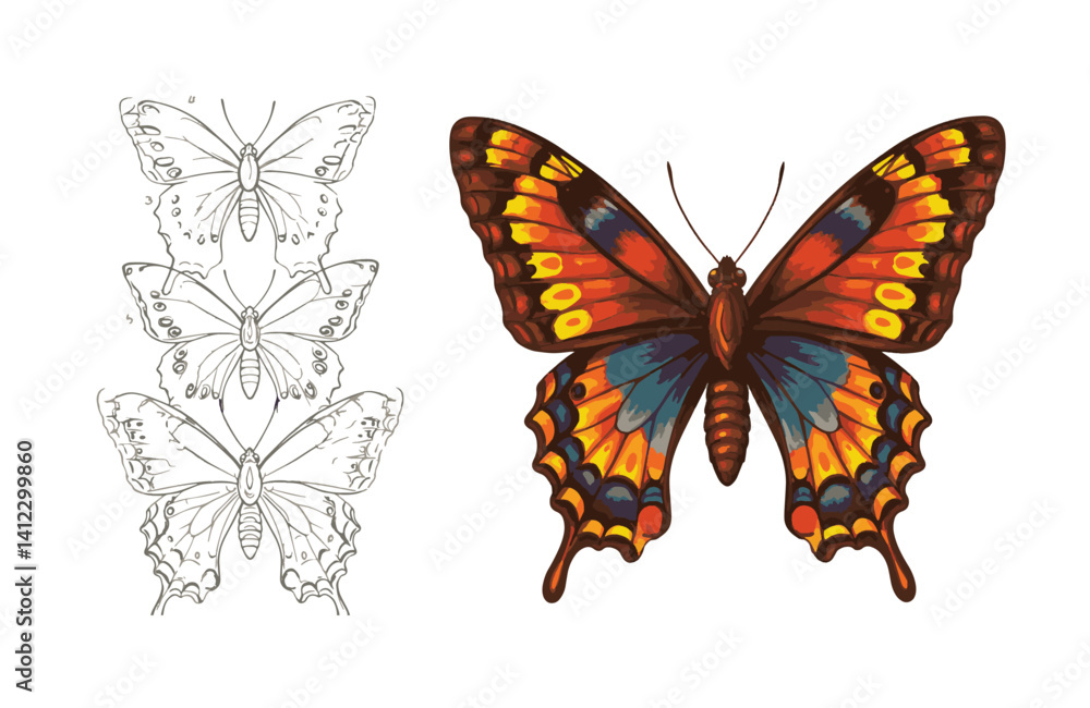 Exquisite butterflies glowing in dazzling flower paradise Exquisite butterflies glowing in dazzling flower paradise