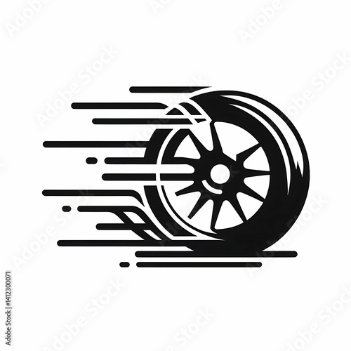 Speeding Wheel in Motion Vector suitable for multimedia project