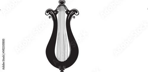 lyre on white background