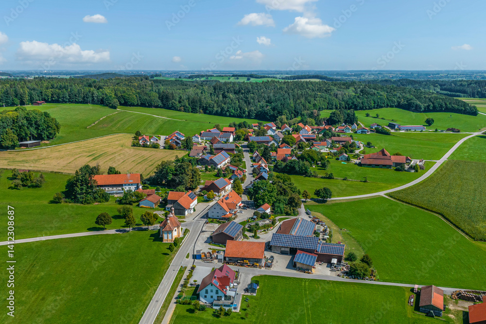 Der Naturpark Augsburg-Westliche Wälder bei Markt Wald in den Stauden von oben