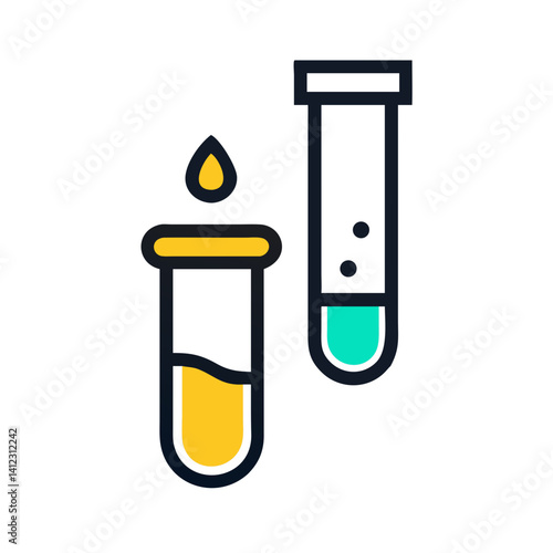 Test Tube with Liquid Icon Design