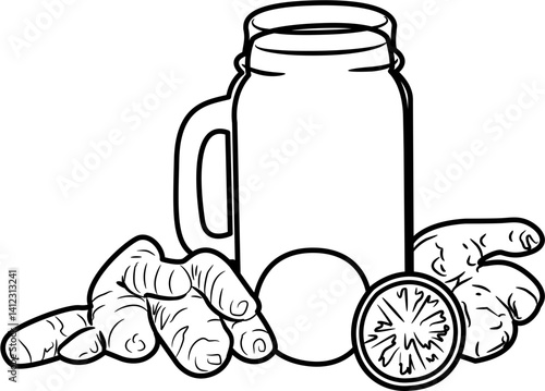 herbal tonic fresh Harvest collection coloring page