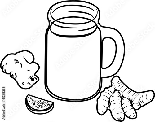 herbal tonic fresh Harvest collection coloring page