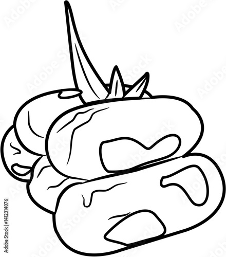 sweet potato cake fresh Harvest collection coloring page