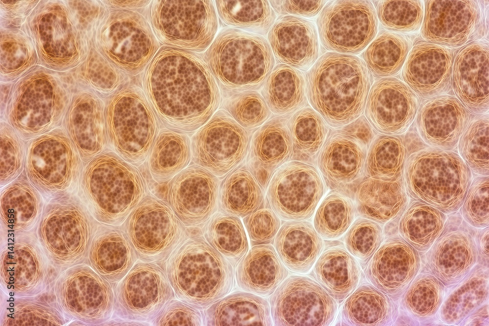 Brown Adipose Tissue Under Microscope – H&E Stained Brown Fat Cells Brown Adipose Tissue Under Microscope – H&E Stained Brown Fat Cells