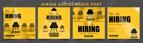 We Are Hiring Social Media Post Template for Job Vacancies Recruitment Ads and Career Opportunities Fully Editable Design Ideal Companies Promoting Open Positions on Instagram Facebook and LinkedIn.