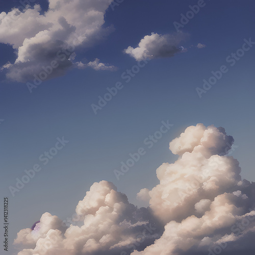 Clouds in The Sky, Beautiful Blue Skyscape View