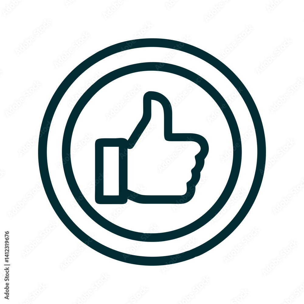 Thumbs Up in Circle Icon Design Thumbs Up in Circle Icon Design