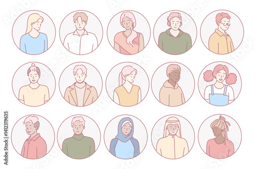 An exceptional and vibrant collection of illustrations showcasing young adults featuring diverse styles and expressions