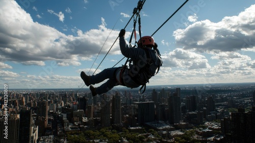 Urban Ziplining Adventure Over NYC Skyline