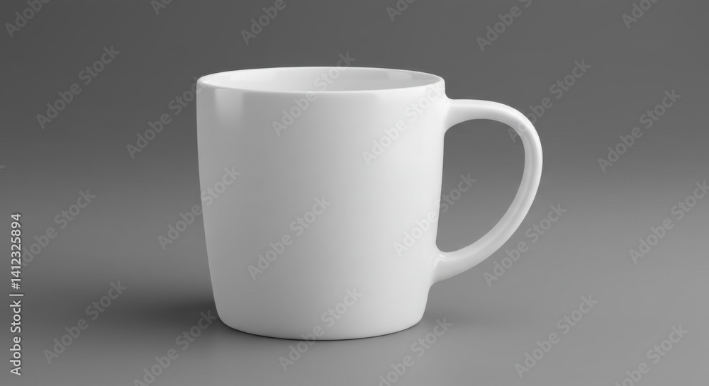 Fototapeta premium Sleek Modern White Mug on Gray Background