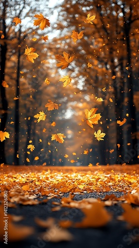 Autumn Forest Phone Wallpaper Falling Orange Leaves & Serene Path | Vertical 4K Mobile Background

