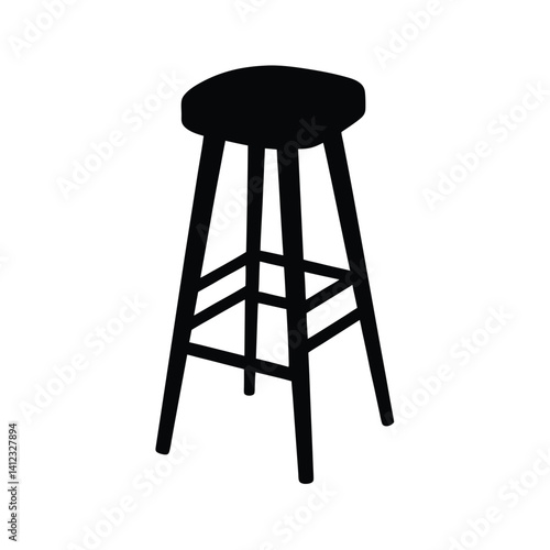 high stool isolated on white background