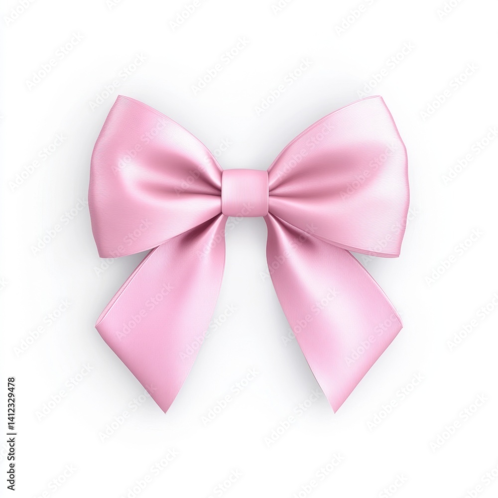 Pink satin bow, isolated, white background, gift wrapping Pink satin bow, isolated, white background, gift wrapping