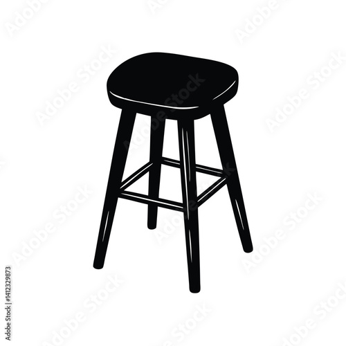 stool with backrest on white background.