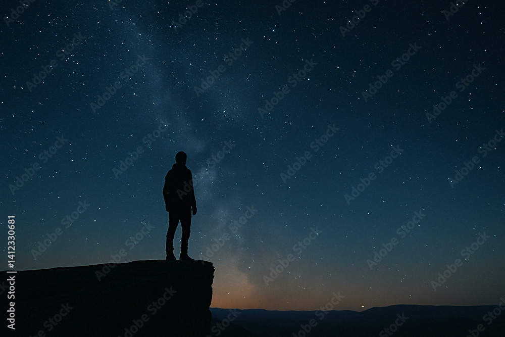 Fototapeta premium Majestic Night Sky Silhouette: Inspiration Under the Stars