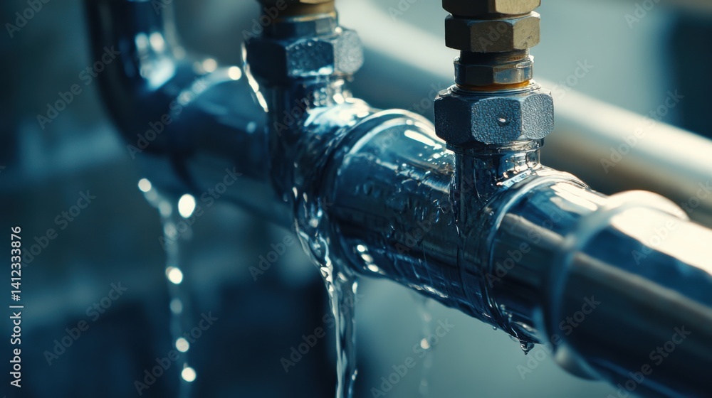 Technician checking plumbing pipes for leakage under a newly built house. Featuring plumbing inspections and leak detection Technician checking plumbing pipes for leakage under a newly built house. Featuring plumbing inspections and leak detection