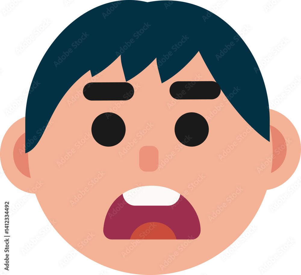 Fototapeta premium A man face, surprised, shocked, baffled