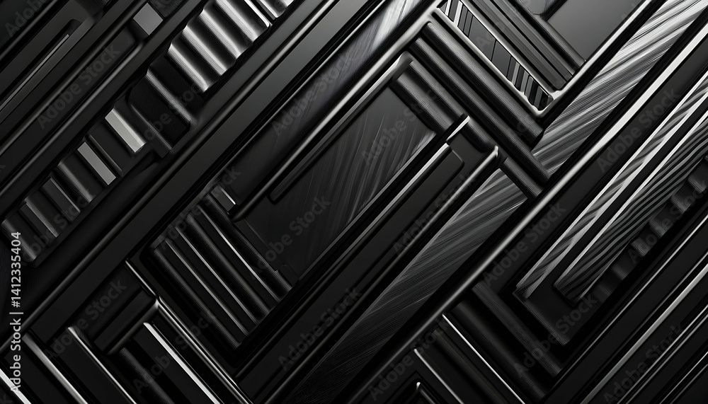 Abstract black textured background with layered geometric patterns, creating a modern aesthetic Abstract black textured background with layered geometric patterns, creating a modern aesthetic