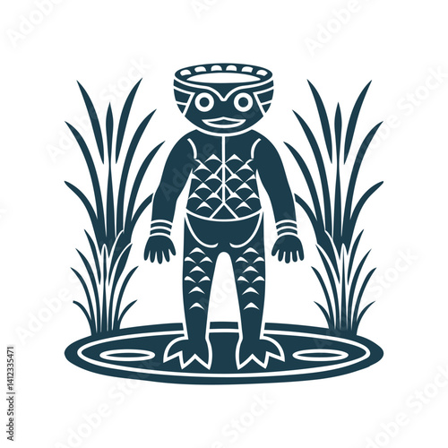 EPS Vector Kappa – A water imp with a bowl-shaped head