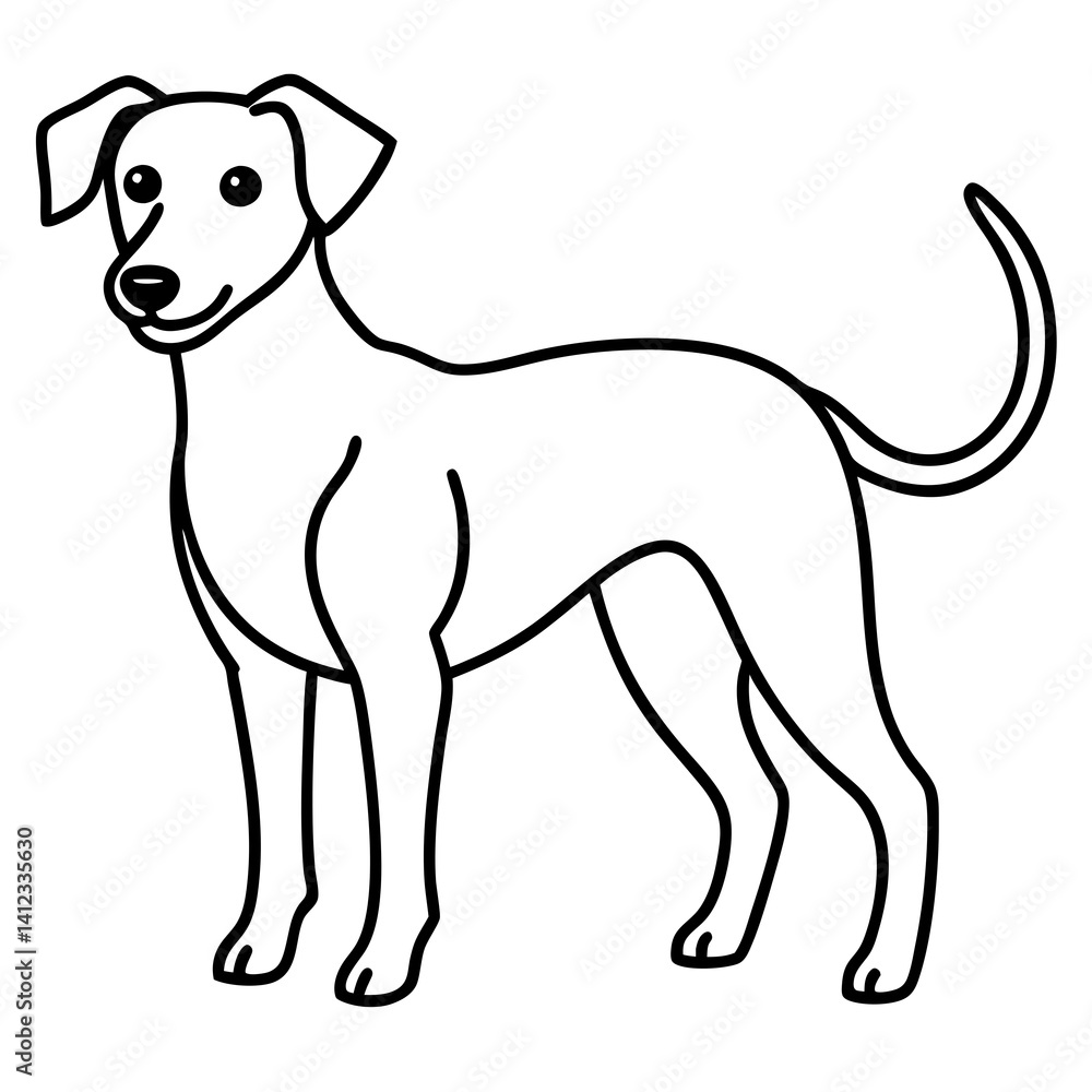 Abstract Dog Line Drawing Abstract Dog Line Drawing