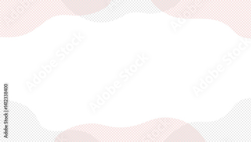 かわいい雲のイラストフレーム　グレー　ピンク
