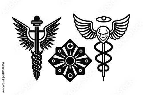 Symbols of Science Greek Medicine Industry Set