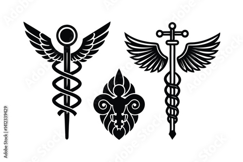 Symbols of Science Greek Medicine Industry Set