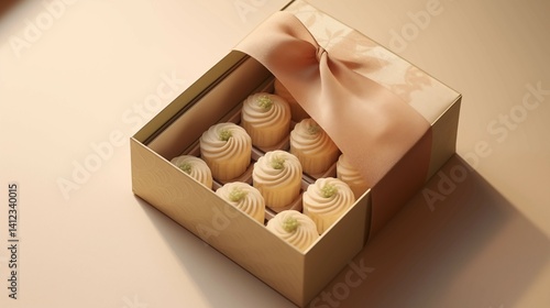 Wagashi in Japanese Paper Box (Top Down)