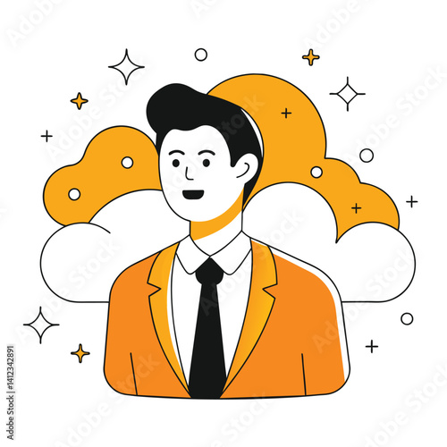 sweet dreams business illustration of a man 