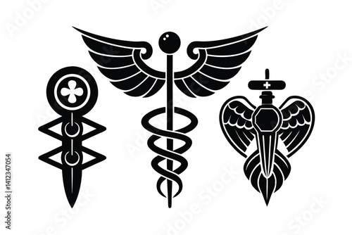 Symbols of Science Greek Medicine Industry Set