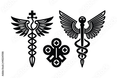Symbols of Science Greek Medicine Industry Set