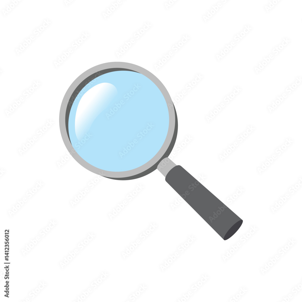 Magnifying glass isolated on a white background. Magnifying glass icon in flat style. Loupe vector illustration on isolated background. Searching sign business concept.