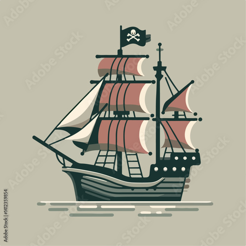 pirate ship illustration