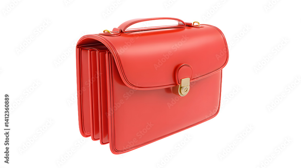 A stylish red briefcase with a sleek design, perfect for professional settings.