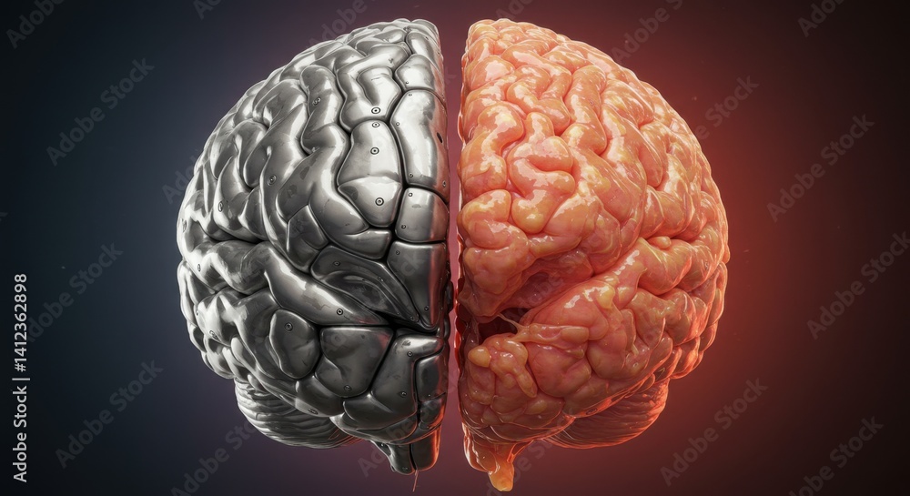 Surreal Brain Halves in Metallic Armor Surreal Brain Halves in Metallic Armor