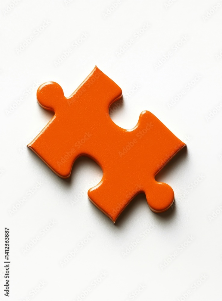 Orange puzzle piece on white background, solution concept (1) Orange puzzle piece on white background, solution concept (1)