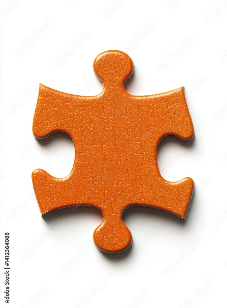 Orange puzzle piece isolated on white background Orange puzzle piece isolated on white background
