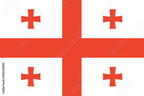 Georgia flag. Official colors and proportions.