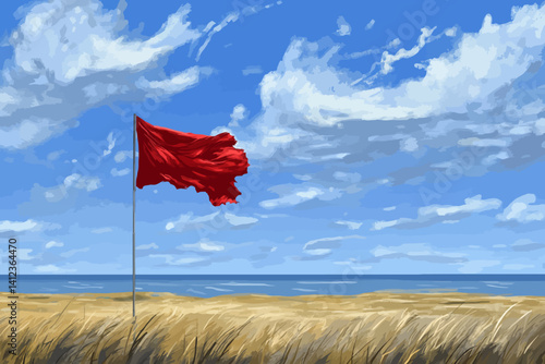 Flag on the beach