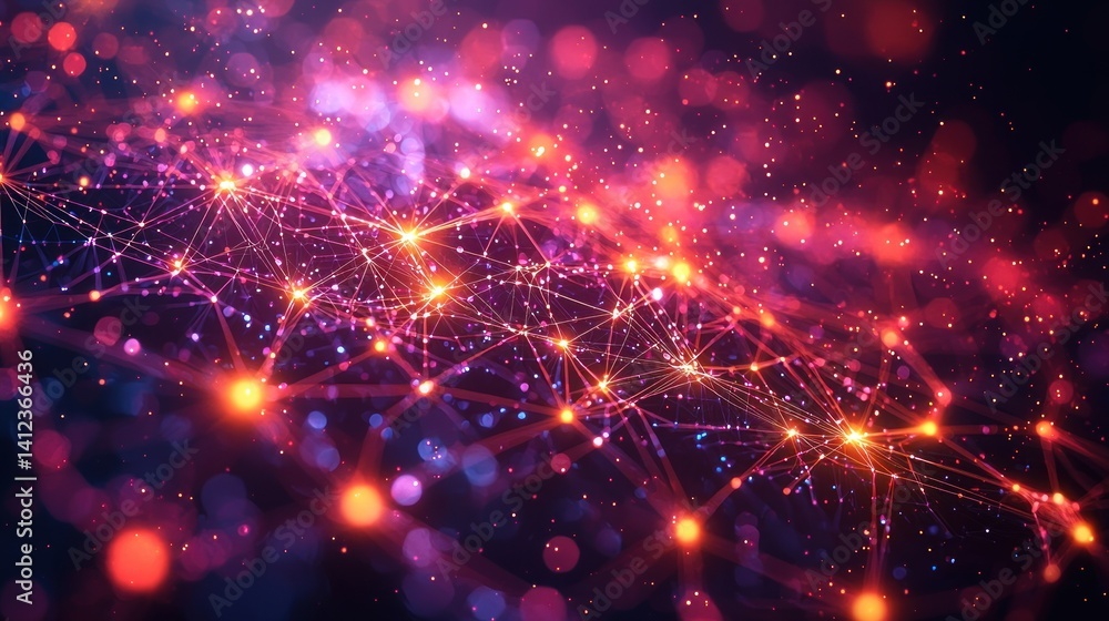 Obraz premium Illuminated Network: A Symphony of Connections