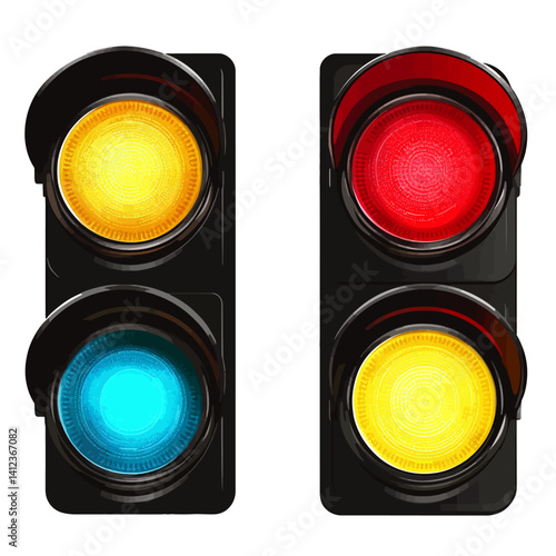 traffic light on a white background