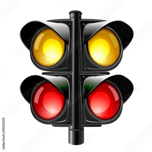 traffic light isolated on white