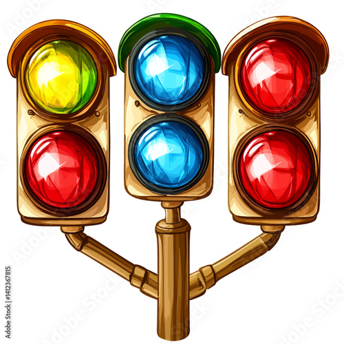 traffic light on white