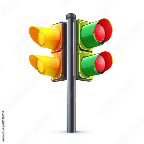 traffic light on the white