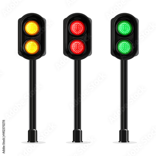 traffic light on white