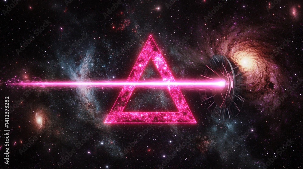 Pink cosmic triangle laser galaxy art Pink cosmic triangle laser galaxy art