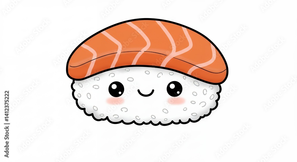 Cute kawaii sushi illustration Cute kawaii sushi illustration