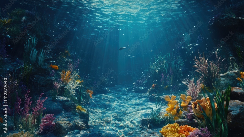 Obraz premium Empty underwater scene for background and design